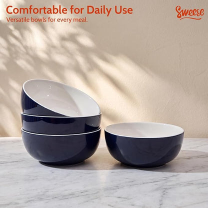 Sweese 24 oz Ceramic Cereal Bowl Set of 4, Round Serving Bowl - Image 7
