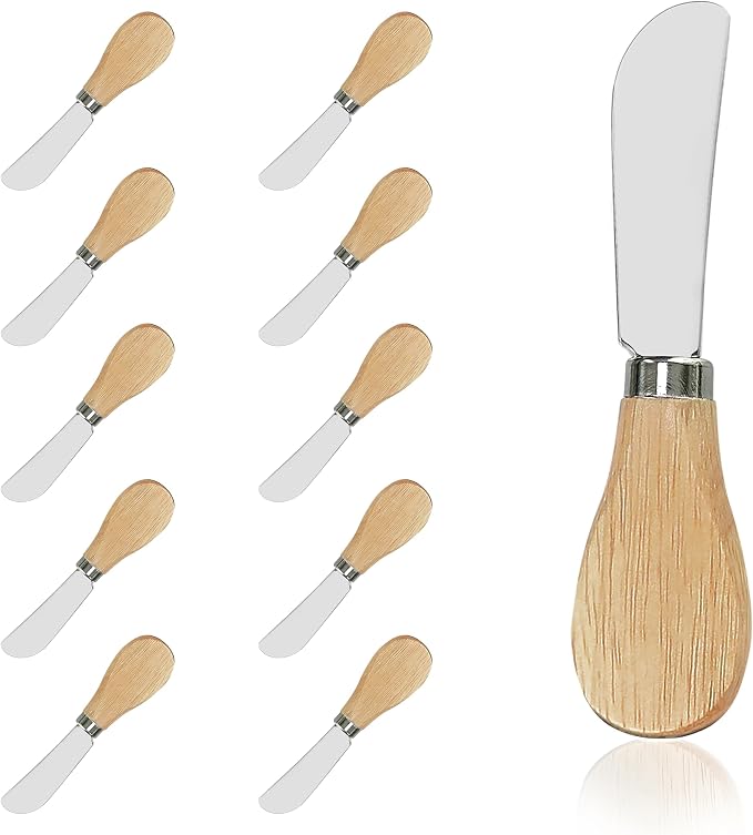 10 Piece Small Cheese Spreader Set, Stainless Steel Butter Spreader, Mini by DIFENLUN