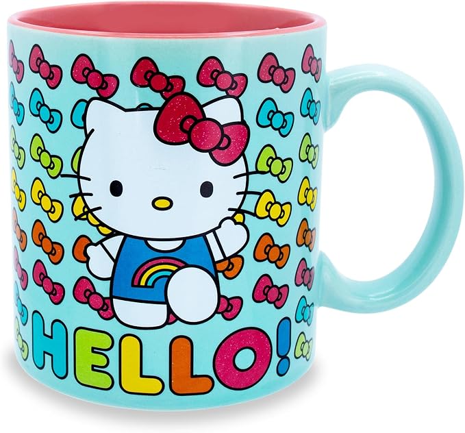 Silver Buffalo Sanrio Hello Kitty Rainbow Bows, Ceramic Mug, 20oz | 0.59 Liters - Image 7