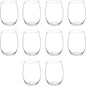 DISCOUNT PROMOS 10 ARC Stemless Wine Glasses Set, 21 oz. - Chardonnay, Cabernet, Merlot, Sauvignon - Clear