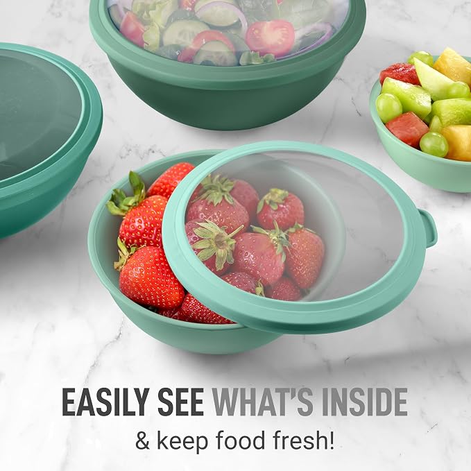 Zulay Kitchen 12 Piece Plastic Mixing Bowls - Image 5