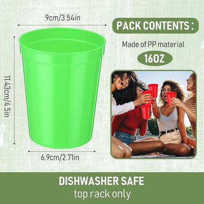 Yungyan 36 Pack 16 oz Stadium Cups Reusable Plastic Cups Blank Drink Stadium - Image 2