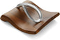 nambe Breeze Napkin Holder | Tabletop Napkin Tray for Parties, Weddings, and Events | Made of Acacia Wood and Stainless Steel | Measures at 9" x 7.5" x 3" | Designed by Neil Cohen