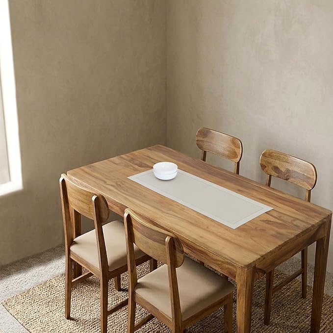 Solino Home 100% Linen Table Runner Natural, Classic Hemstitch 14 x 36 in | - Image 2