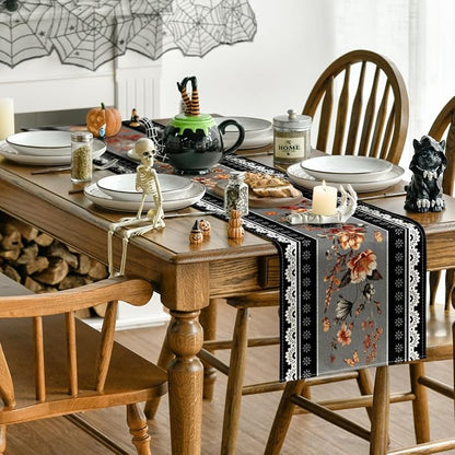 Artoid Mode 210 GSM Halloween Table Runner 13x72 Inch Home Party Decor | Black - Image 4