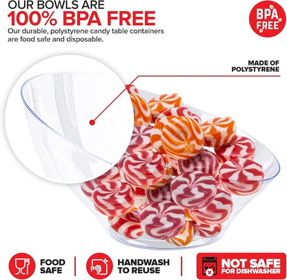 6oz Clear Plastic Serving Bowls Small Disposable Candy Dishes, Buffet Containers - Image 3