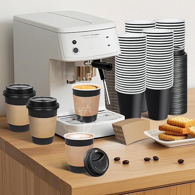 Ginkgo 100 Pack 12 oz Disposable Coffee Cups - Image 6