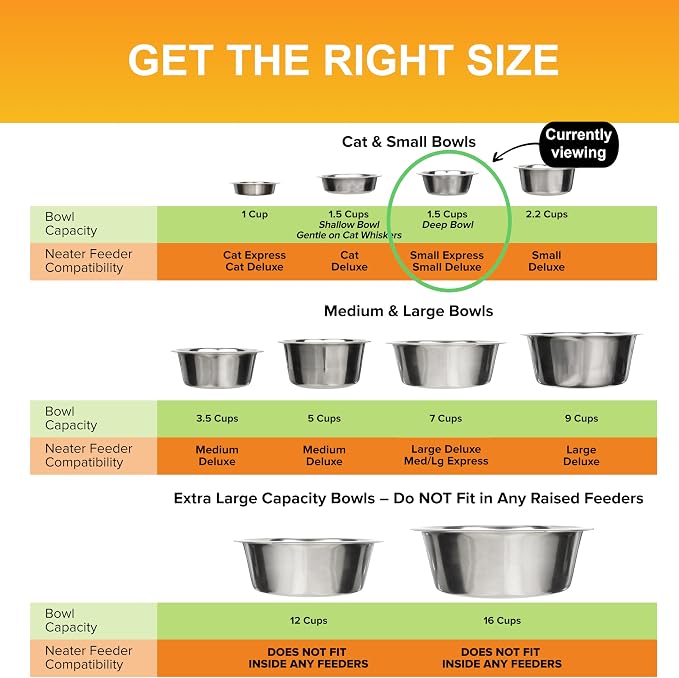 Neater Pet Brands 1.5 Cup Stainless Steel Dog Bowls, Dog Food Bowl & Water Bowl - Image 7