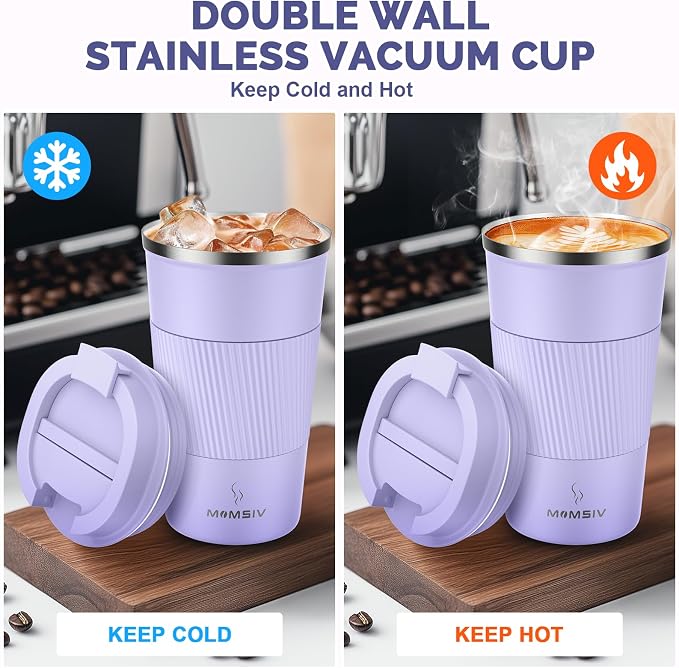 MOMSIV 17oz Travel Coffee Mug, Insulated Coffee Cup - Image 3