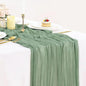 Sage Green Cheesecloth Table Runner 35x120in, 10ft Gauze Spring Table Runner by BlueTopCoLtd