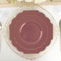 Cinnamon Rose Hard Plastic Dessert Plates, 50 Pack 8" Disposable Round Baroque by TCFLinen