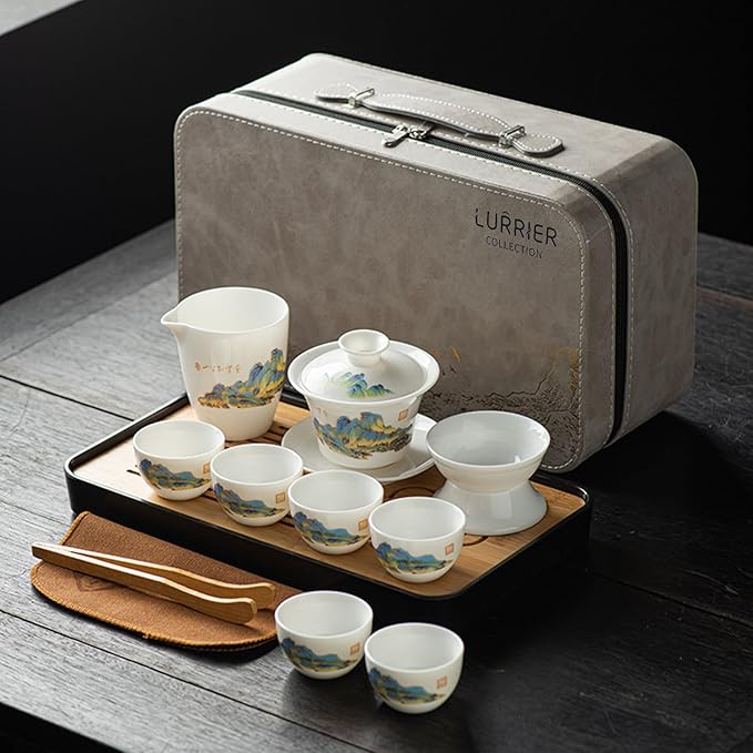 LURRIER Gongfu tea sets, Portable Ceramic TeaSet, Asian Tea sets by LURRIERUS