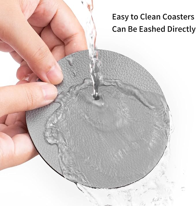 Faux Leather Drink Coasters - Image 4