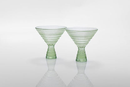 Fortessa Jupiter Hobnail Glass, 11.5 Ounce Martini, Sage Green - Image 2