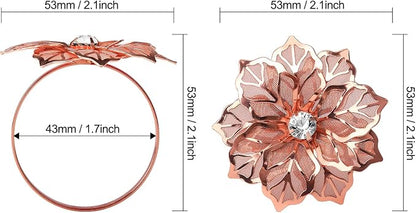 KPOSIYA Hollow Out Flower Napkin Ring Holder Metal Napkin Rings Set of 20 - Image 5