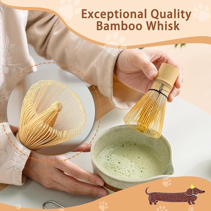 Matcha Set with Dog Pattern, 17 OZ Matcha Bowl, Matcha Kit - Image 4