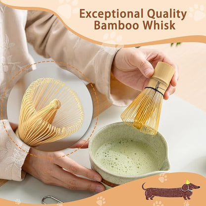 Matcha Set with Dog Pattern, 17 OZ Matcha Bowl, Matcha Kit - Image 4