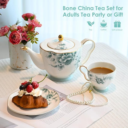 ACMLIFE Tea Set for Adults, Vintage Floral Tea Cup Set - Image 7