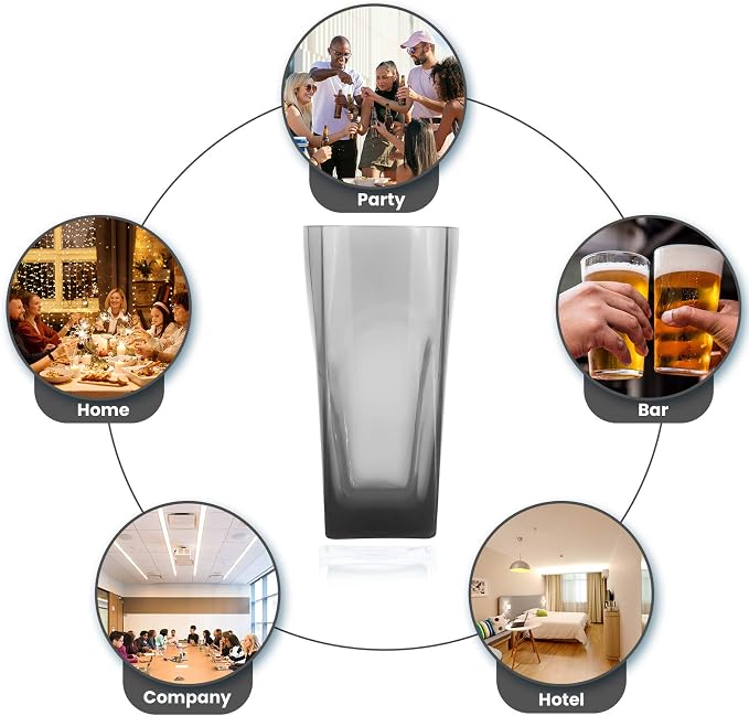 Top-spring 12 Oz Reusable Plastic Water Tumbler 6pcs Grey BPA Free | Thickened - Image 8