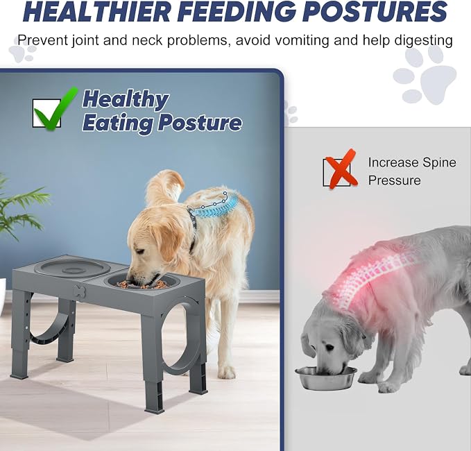 XIAZ Elevated Dog Bowls Large Breed Raised Dogs Bowl Stand Large/Medium Sized - Image 3