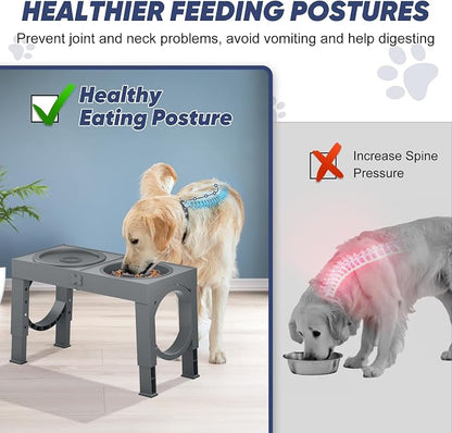 XIAZ Elevated Dog Bowls Large Breed Raised Dogs Bowl Stand Large/Medium Sized - Image 3