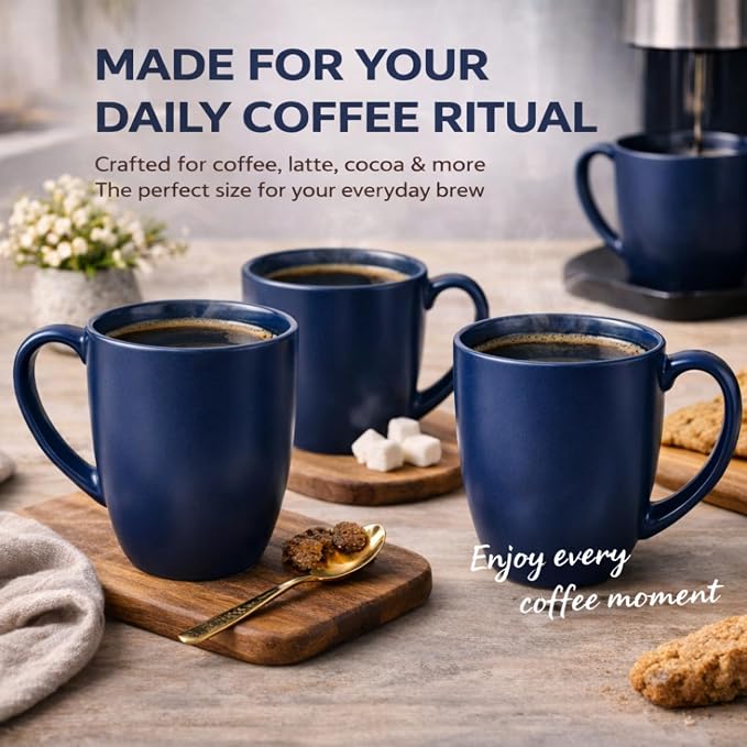 AmorArc 12oz Coffee Mugs Set of 6, Large Ceramic Coffee Mugs - Image 4