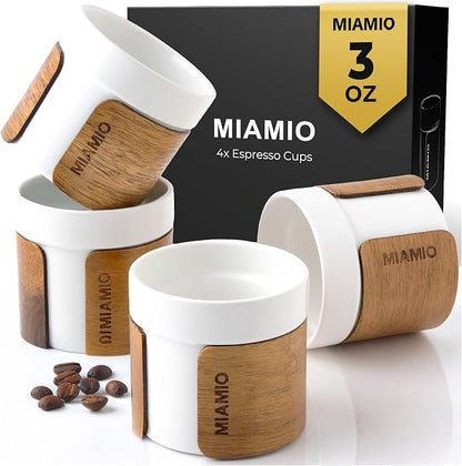 MIAMIO – Espresso Cups Set of 4 Japanese Tea Cups Ceramic/Handleless Mug by MIAMIO