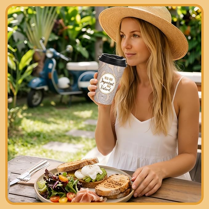 50 Pack 16 oz Disposable Coffee Cups - Image 6