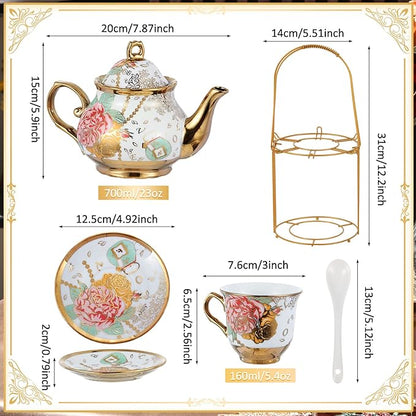 Zhehao 20 Pcs Porcelain Tea Set - Image 2