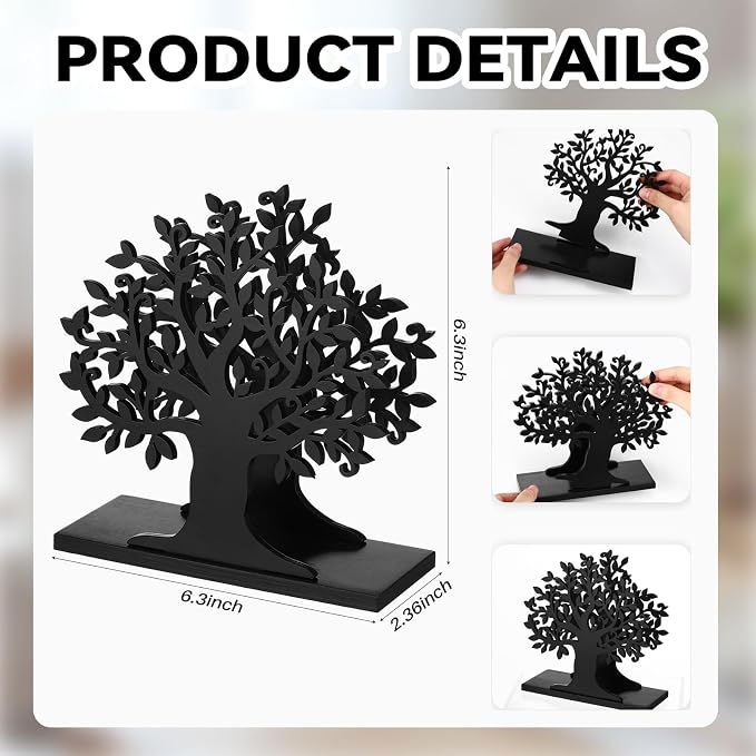 Tree of Life Napkin Holder for Tables Black Tree Napkin Holder Wooden Cocktail - Image 2