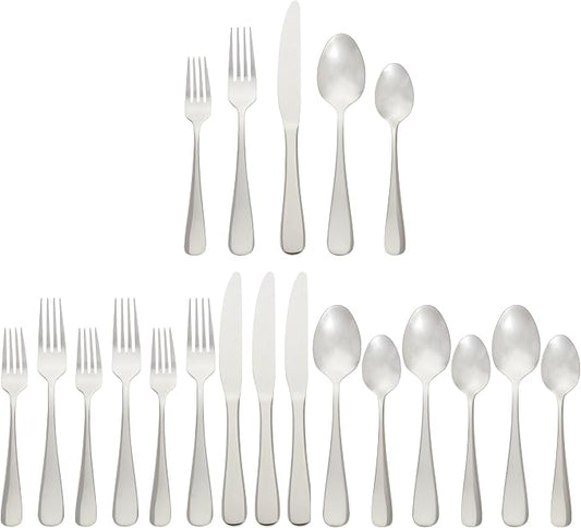 Amazon Basics Silverware Set, Stainless Steel Flatware, Dishwasher Safe by AmazonBasics