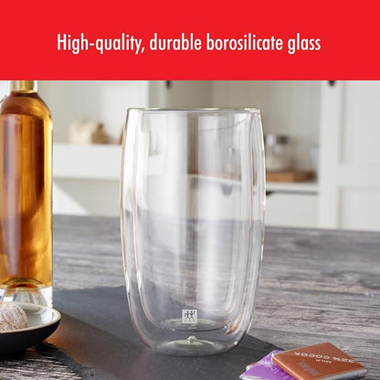 ZWILLING Sorrento 8-pc Double-Wall Glass Latte Cup Set | Artisan made, Double - Image 3