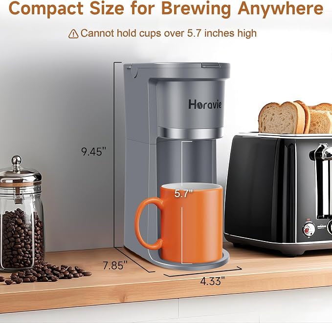 Small Single Serve Coffee Maker, One Cup Coffee Machine - Image 7