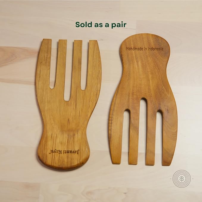 Teak Wooden Salad Hands – Premium Handmade Salad Servers & Stirrers – Solid - Image 6