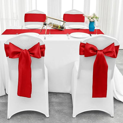 4-Pack Red Satin Table Runner 12 x 108 Inch Long Bright and Smooth Silk Fabric - Image 4