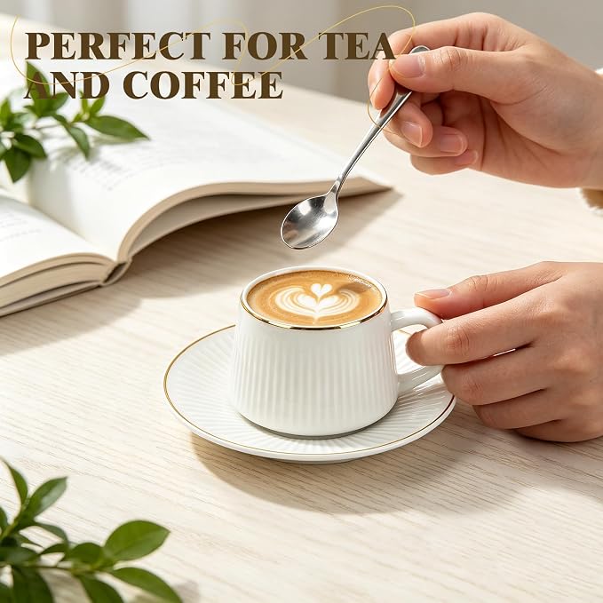 ALIMOTA Ceramic Coffee Mug Set of 6, 3.5 Oz Tea Cups - Image 3