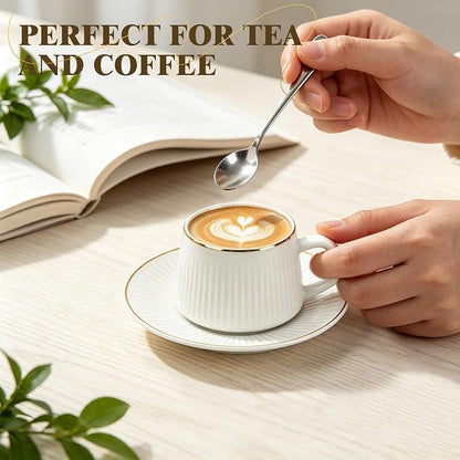 ALIMOTA Ceramic Coffee Mug Set of 6, 3.5 Oz Tea Cups - Image 3