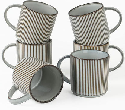 famiware Coffee Mug Set for 6, Star 12 oz Catering Mugs Cup Set by Famiware