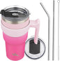 Konokyo 30 oz Tumbler with Handle and Straw, Insulated Travel Mug | Cherry; by Konokyo