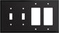 Henne Bery Modern Edge Decorative Wall Plate Switch Plate Outlet Cover, Durable Solid Zinc Alloy (Double Toggle/Double Decorator, Matte Black)