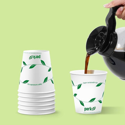 Perk Eco 10 Oz Compostable Paper Hot Cups, Disposable Coffee Cups - Image 6