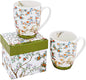 ALYC Fine China Coffee Mug Set – Bird and Branch Flower Teacup Design – 2Pack by ALYC