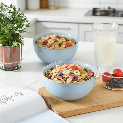 Cereal Bowls, 24 oz Ceramic Bowls Set of 4, Stoneware Bowl Set - Image 7