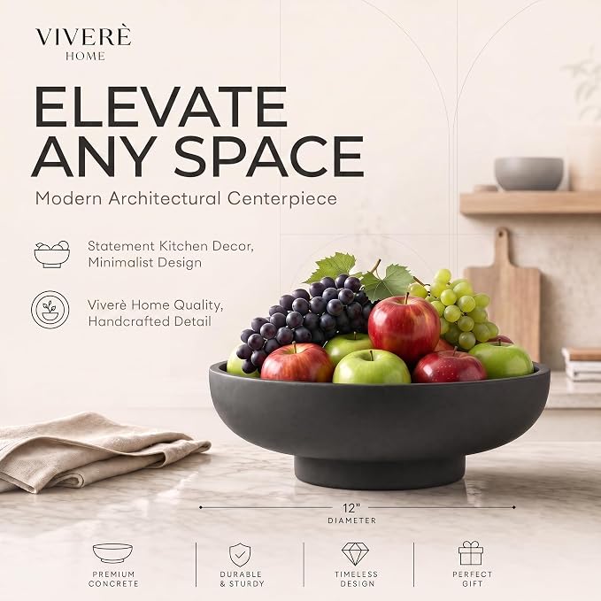 12" Concrete Extra Large Fruit bowl - Image 2