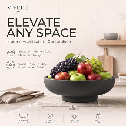 12" Concrete Extra Large Fruit bowl - Image 2