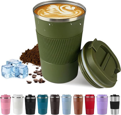 Vacuum Insulated Stainless Steel Travel Coffee Mug, Leak Proof Cup by SPLMIFA