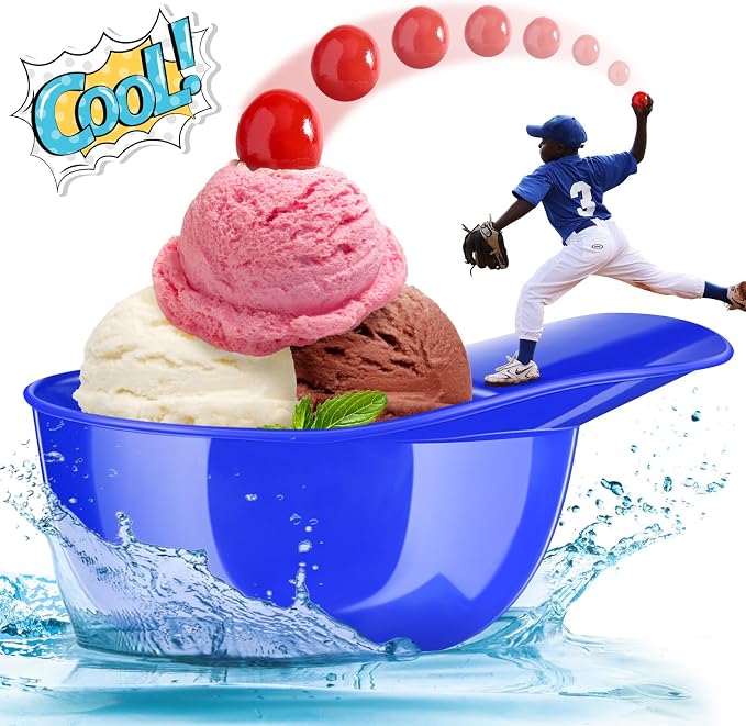 Ice Cream Dessert Baseball Cap Bowls Baseball Helmet Snack Bowl 8 oz Mini Party - Image 6