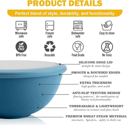 40 OZ Bowls Set of 4, Unbreakable Lightweight Bowls Set - Image 3