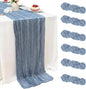 6 Pack Dusty Blue Cheesecloth Table Runner 22x120 Inch | 10Ft Boho Gauze Rustic by Fwxdbwyl