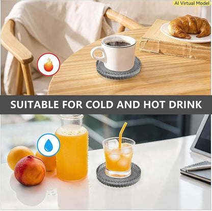VIBRATITE 4 Inch Glass Coasters Set of 4, Crystal-Like Appearance - Image 5